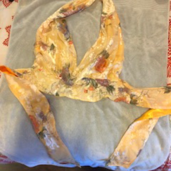 Silk painted halter top - Picture 1 of 4
